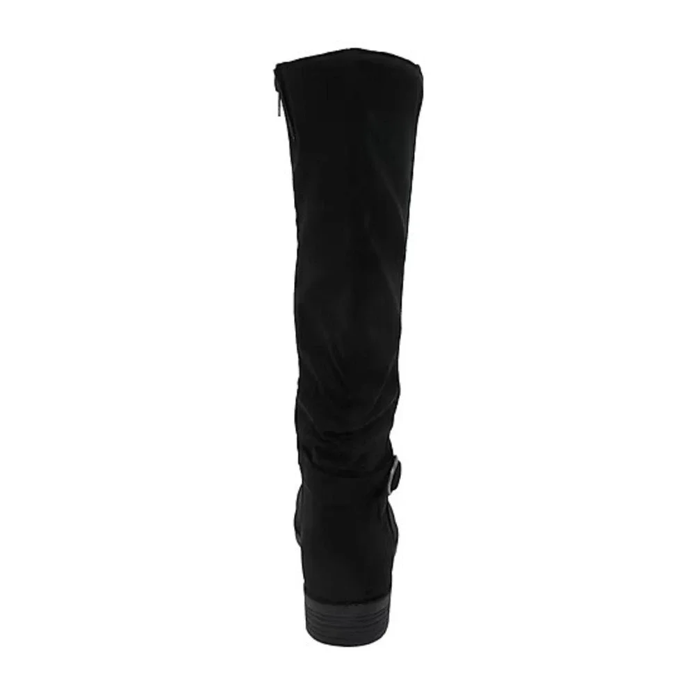 Pop Womens Chambers Black Slouch Flat Heel Knee High Boots Size 9.5 NWT